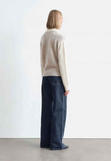 Пуловер с воротником поло