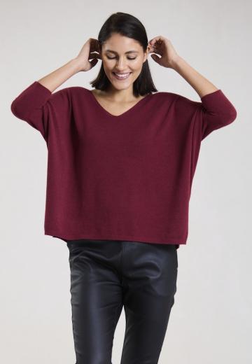 Пуловер с рукавом три четверти