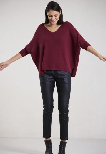 Пуловер с рукавом три четверти