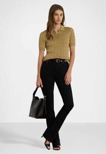 Пуловер с воротником поло