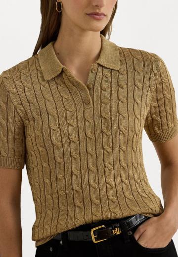 Пуловер с воротником поло