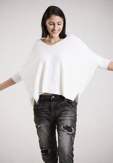 Пуловер с рукавом три четверти