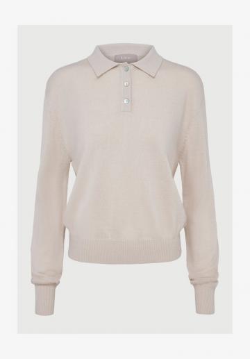 Пуловер с воротником поло