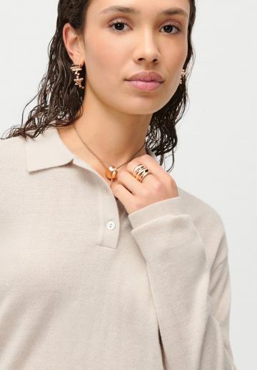 Пуловер с воротником поло