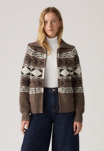 Жаккардовая вязаная кофта