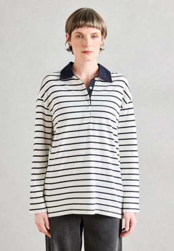 Пуловер с воротником поло