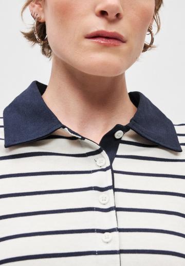 Пуловер с воротником поло