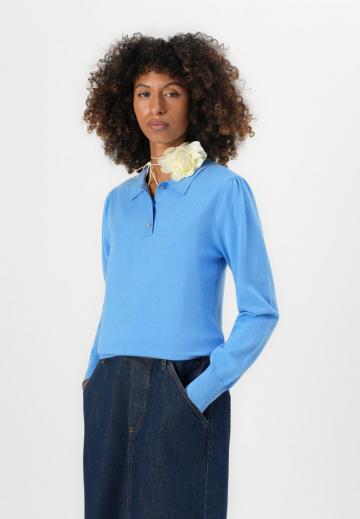 Пуловер с воротником поло