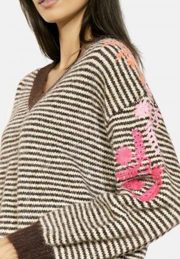 Пуловер в полоску