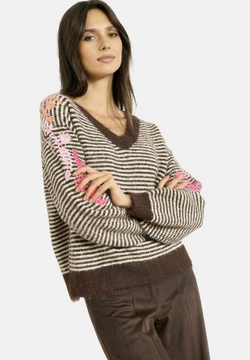 Пуловер в полоску