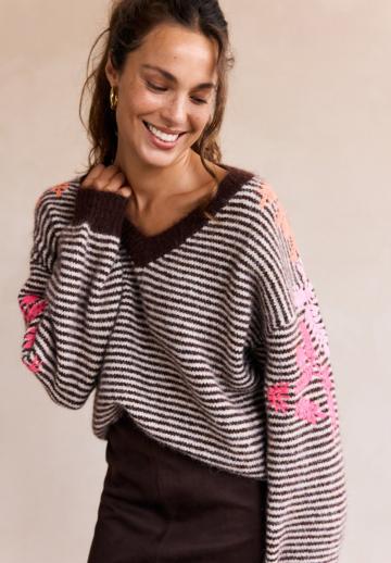 Пуловер в полоску