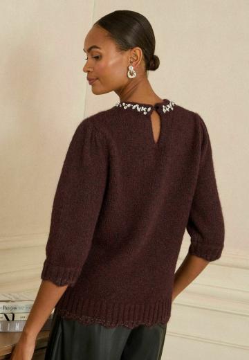 Пуловер с рукавом три четверти