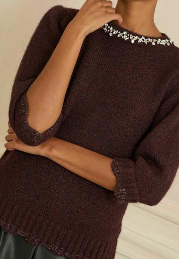 Пуловер с рукавом три четверти