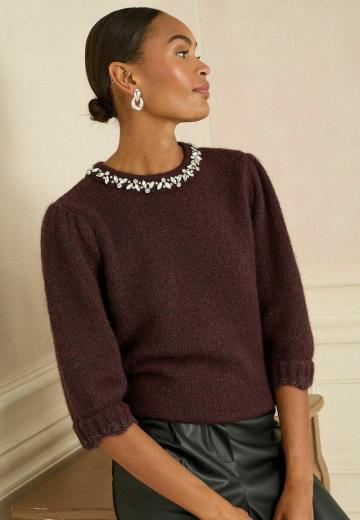 Пуловер с рукавом три четверти