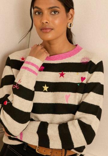 Пуловер в полоску
