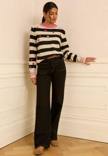 Пуловер в полоску