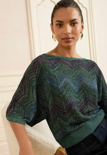 Пуловер с рукавом три четверти