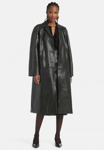 Пальто из искусственной кожи