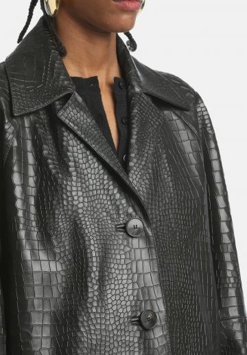 Пальто из искусственной кожи