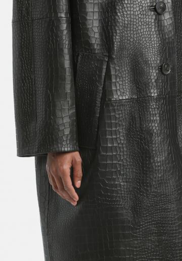 Пальто из искусственной кожи