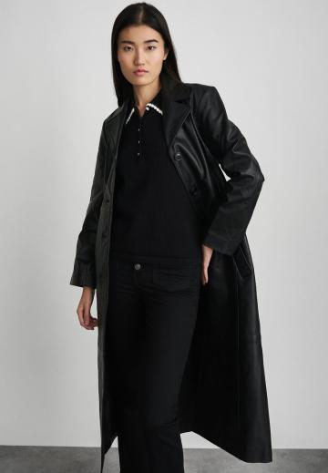 Пальто из искусственной кожи