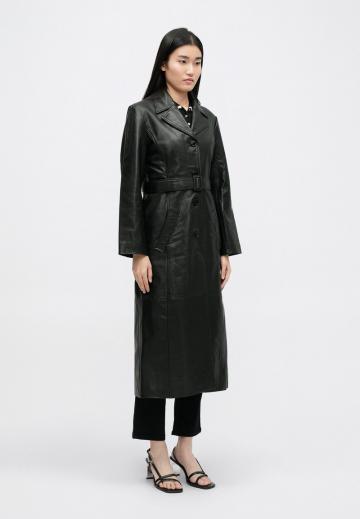 Пальто из искусственной кожи