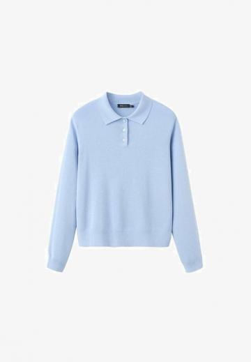 Пуловер с воротником поло