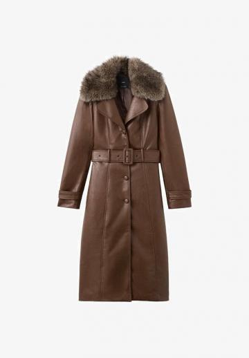 Пальто из искусственной кожи