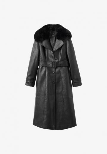 Пальто из искусственной кожи