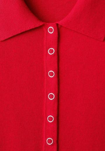 Пуловер с воротником поло