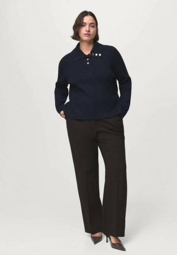 Пуловер с воротником поло