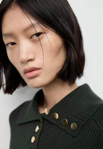 Пуловер с воротником поло