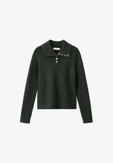 Пуловер с воротником поло