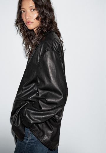 Кожаное пальто