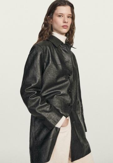 Кожаное пальто