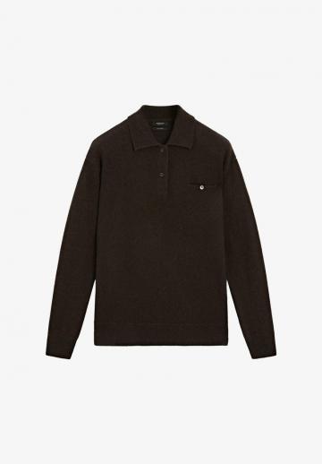 Пуловер с воротником поло