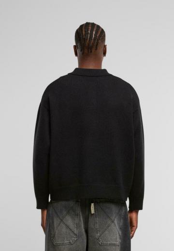 Пуловер с воротником поло