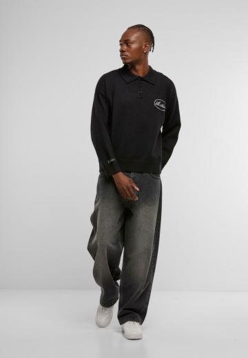 Пуловер с воротником поло