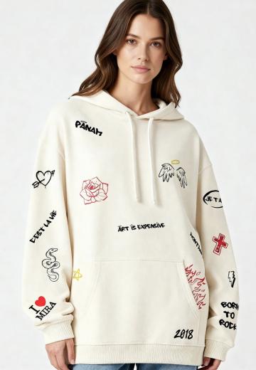 Пуловер с капюшоном