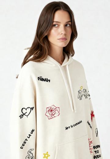 Пуловер с капюшоном