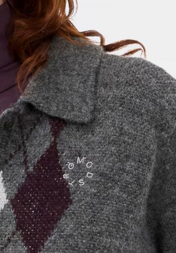 Пуловер с воротником поло