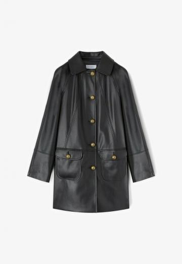 Пальто из искусственной кожи