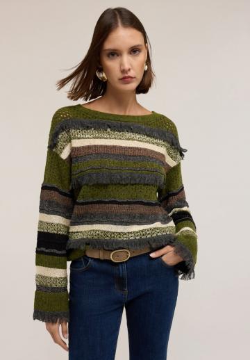 Пуловер в полоску