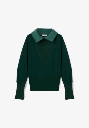 Пуловер с воротником поло