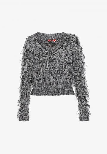 Пуловер с вырезом V