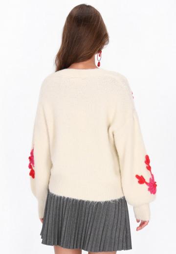 Жаккардовая вязаная кофта