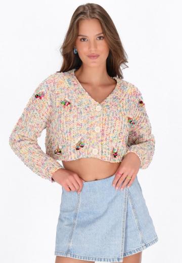 Жаккардовая вязаная кофта