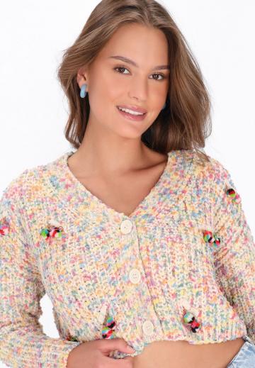 Жаккардовая вязаная кофта