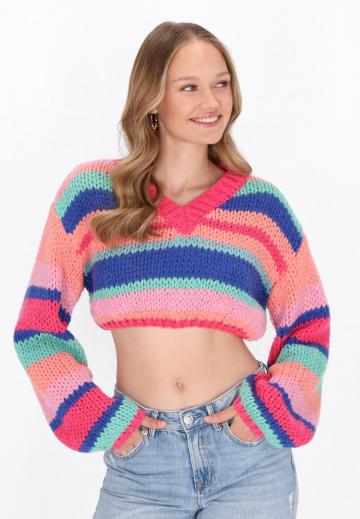 Пуловер с вырезом V