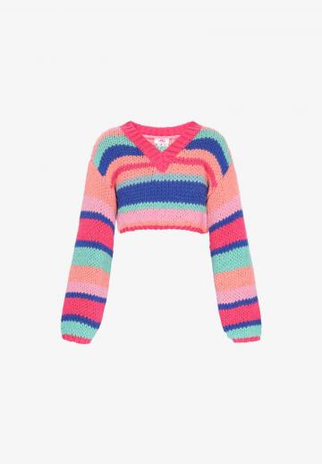 Пуловер с вырезом V